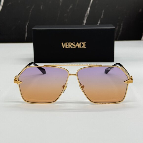 NEW VERSACE VE2284 1002/EL SUNGLASSES WOMEN GOLD/PINK VE2284 1002EL EYEWEAR - Picture 1 of 12